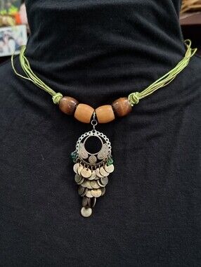 SLS Creation | Ooak Boho Green And Brown Choker Necklace